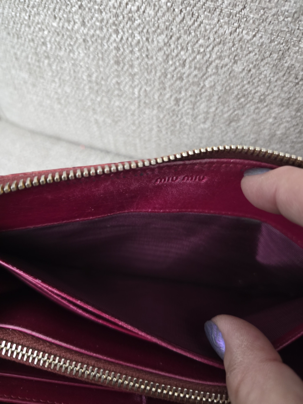 Miu Miu Red Croc-Embossed Zip Around Long Wallet - Picture 8 of 13